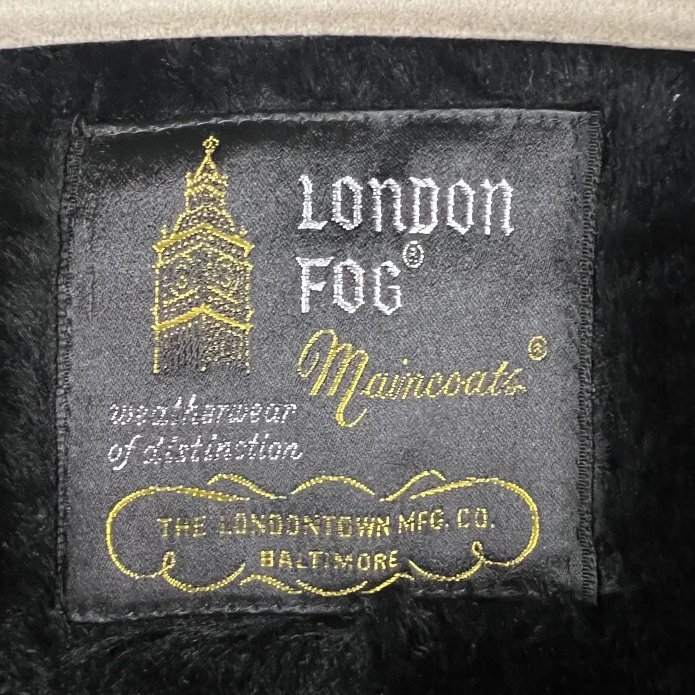 Vintage‎ 70s London Fog Men's Blue Faux Fur Lined Trench Coat Maincoat 40Short